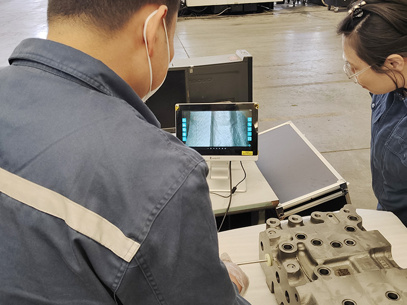 Industrial endoscope inspection of industrial valve components 